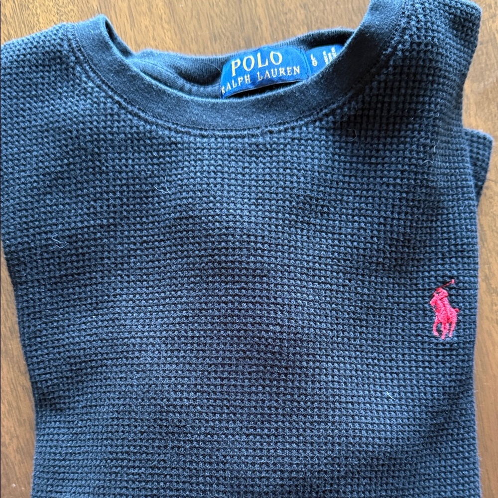 Polo Ralph Lauren Black Sweater with Red Logo